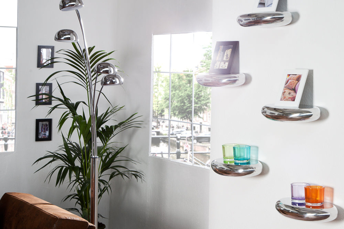 Raft de perete TEAR 40x20cm argintiu [6]