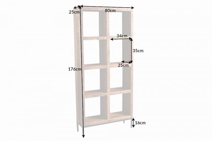 Raft din lemn masiv de mango Iron Craft, 180x80 cm [9]