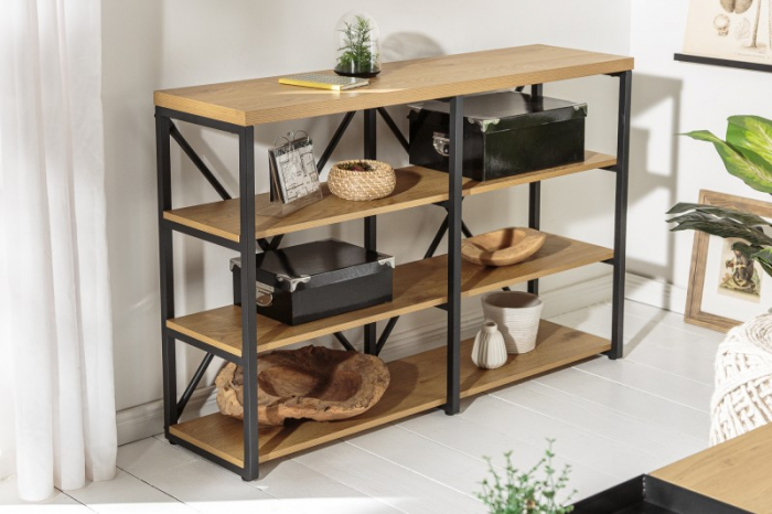 Raft din MDF înfoliat și cadru metalic Studio, 110 cm [2]