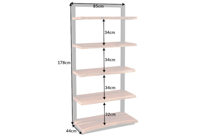 Raft MAMMUT din lemn de salcam si metal, 180 cm [10]