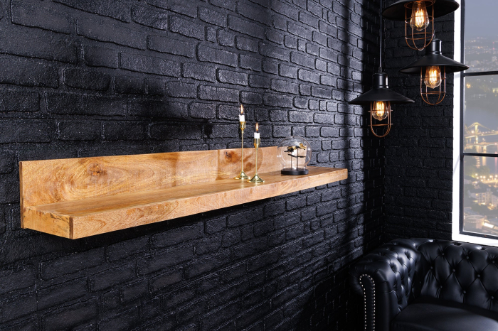 Raft pentru perete MAKASSAR din lemn de mango, 110 cm [7]