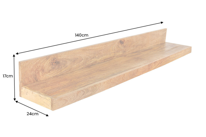 Raft pentru perete MAKASSAR din lemn de mango, 140 cm [6]