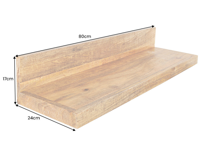 Raft pentru perete MAKASSAR din lemn de mango, 80 cm [7]