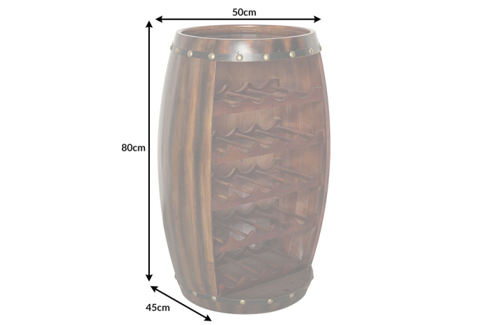 Raft pentru vin BODEGA din lemn de brad cafea, 80 cm [8]