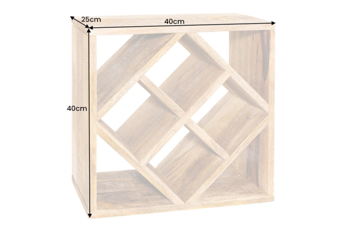 Raft pentru vin CUBUS din lemn de mango, 40 cm [7]