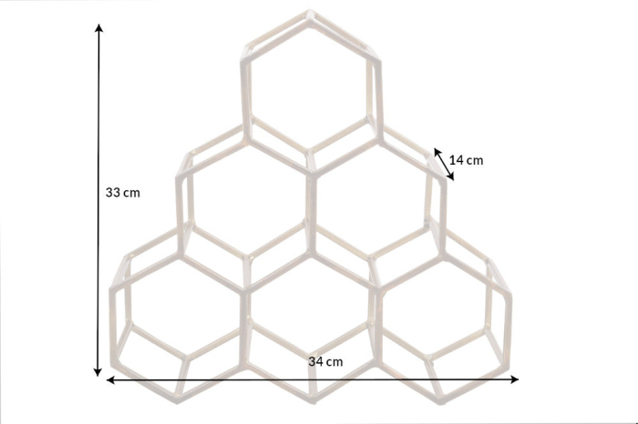 Raft pentru vin HONEYCOMB 35 cm pentru 6 sticle, auriu [8]