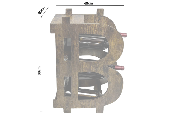 Raft pentru vinuri Half BITCOIN 70 cm, pin natural [10]