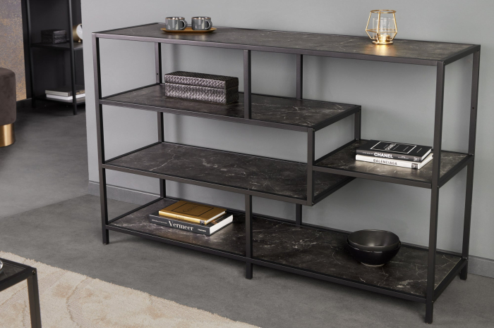 Raft SLIM LINE cu aspect de marmura antracit, 115x80 cm [2]