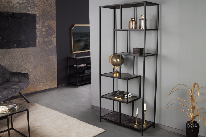 Raft SLIM LINE cu aspect de marmura antracit, 185x77 cm [2]