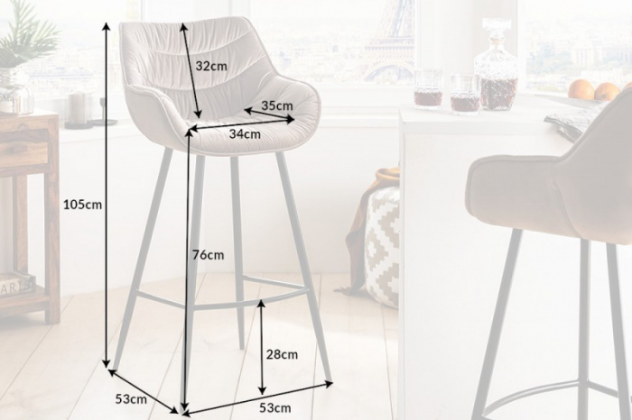 Set 2 scaune bar șampanie The Dutch Comfort, 104 cm [7]