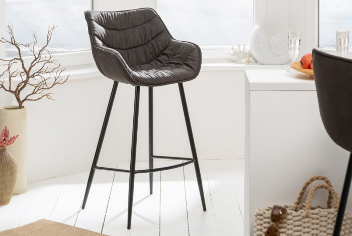 Set 2 scaune bar gri The Dutch Comfort, 104 cm [2]