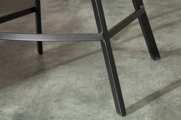Scaun bar Loft gri din microfibră și cadru metalic, 100 cm [6]