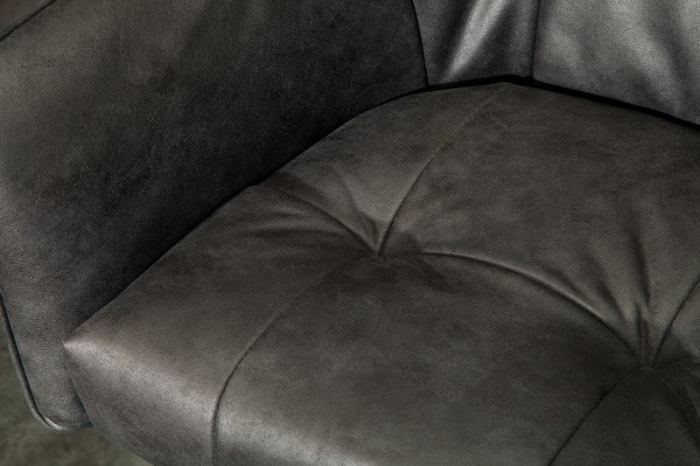 Scaun bar Loft gri din microfibră și cadru metalic, 100 cm [5]