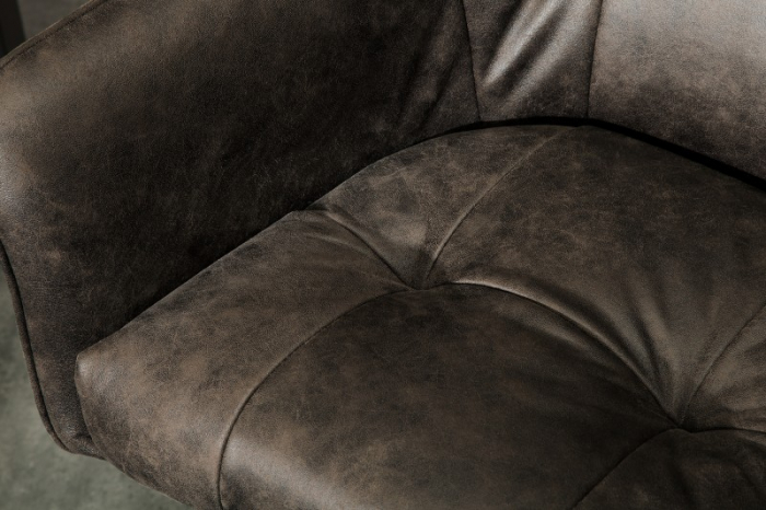 Scaun bar Loft gri închis din microfibră și cadru metalic, 100 cm [5]
