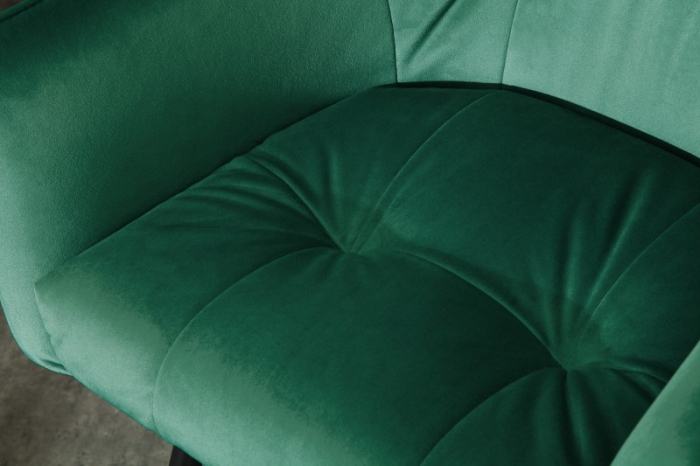 Scaun bar Loft verde din catifea și cadru metalic, 100 cm [6]
