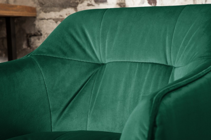 Scaun bar Loft verde din catifea și cadru metalic, 100 cm [5]