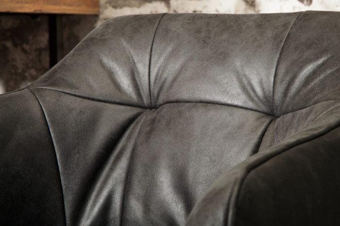 Scaun bar Loft gri din microfibră și cadru metalic, 100 cm [4]