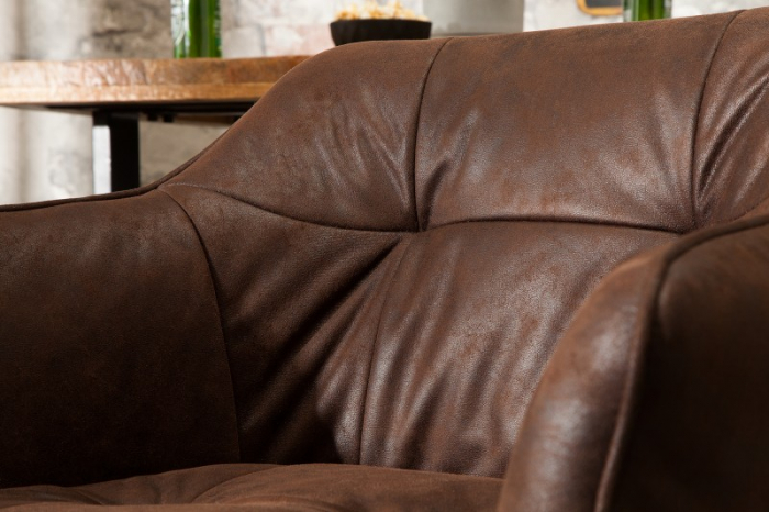 Scaun bar Loft maro din microfibră și cadru metalic, 100 cm [4]