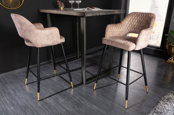 Scaun bar Paris cu tapterie din catifea [3]