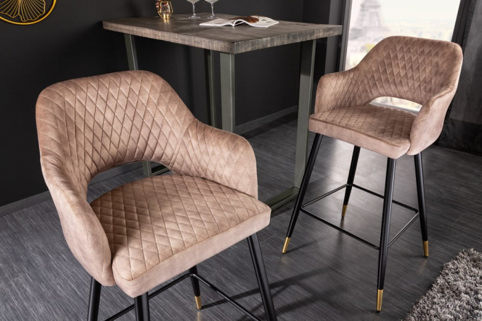 Scaun bar Paris cu tapterie din catifea [2]