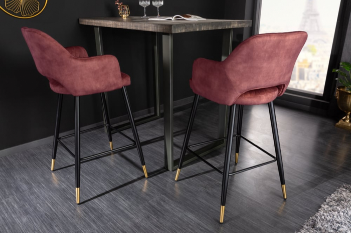 Scaun bar Paris cu tapterie din catifea [5]