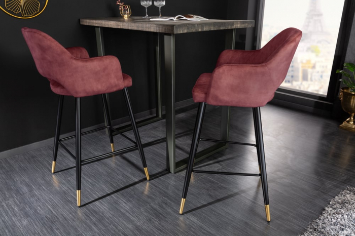 Scaun bar Paris cu tapterie din catifea [4]