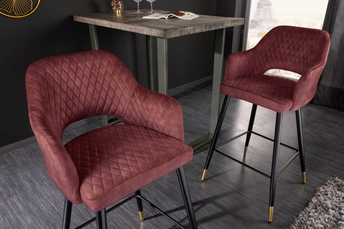 Scaun bar Paris cu tapterie din catifea [2]