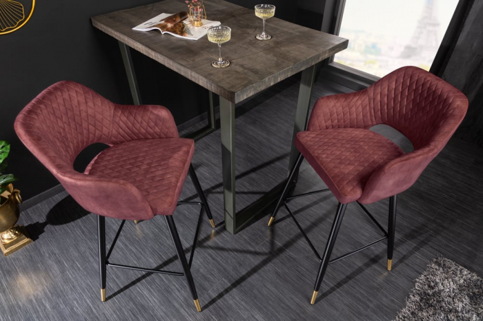 Scaun bar Paris cu tapterie din catifea [6]