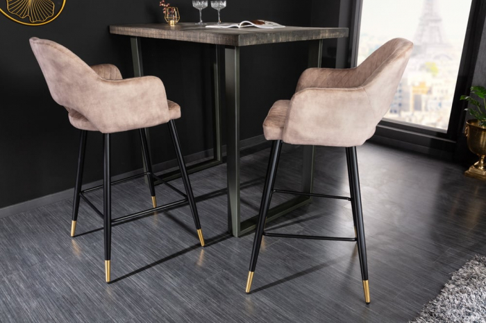 Scaun bar Paris cu tapterie din catifea [4]