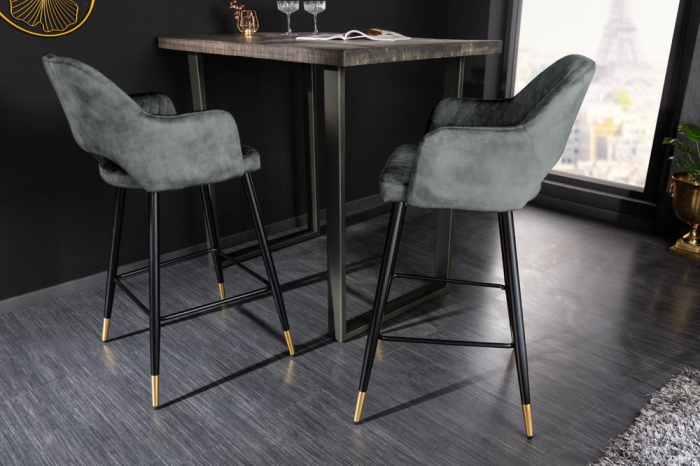 Scaun bar Paris cu tapterie din catifea [4]