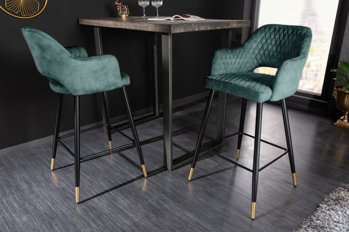 Scaun bar Paris cu tapterie din catifea [3]