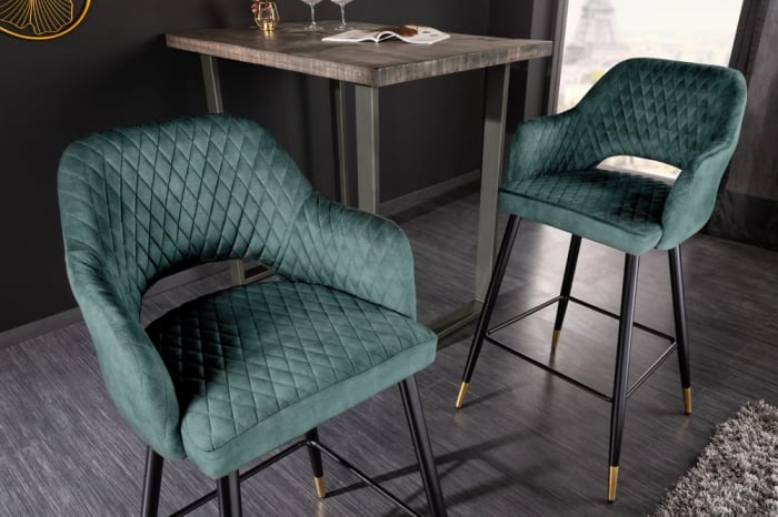 Scaun bar Paris cu tapterie din catifea [2]
