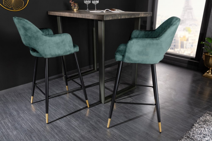 Scaun bar Paris cu tapterie din catifea [4]