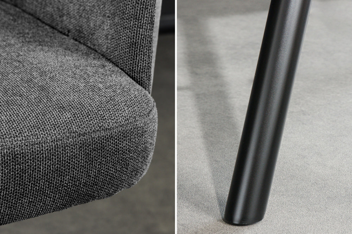 Scaun bar rotative BIG GEORGE din catifea antracit  [7]