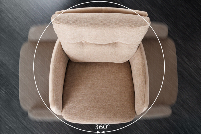 Scaun bar rotative BIG GEORGE din catifea sampanie  [7]