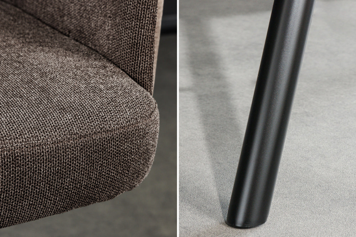 Scaun bar rotative BIG GEORGE din catifea taupe  [7]