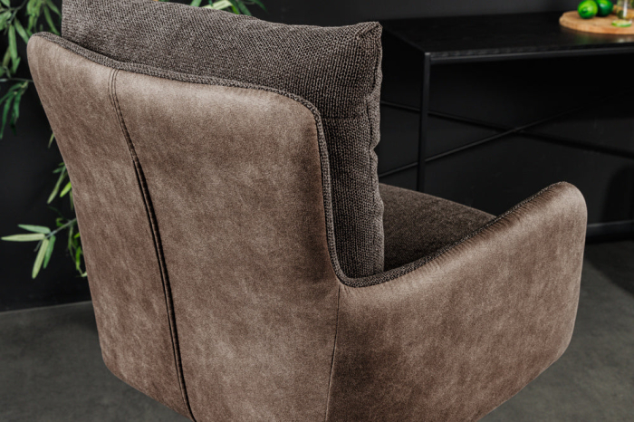 Scaun bar rotative BIG GEORGE din catifea taupe  [5]