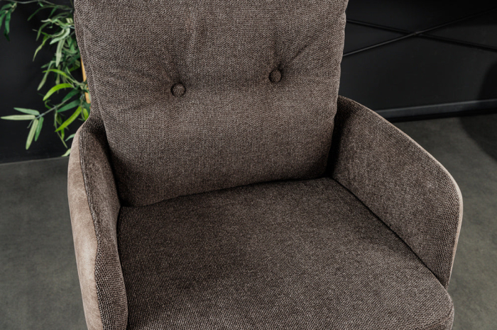 Scaun bar rotative BIG GEORGE din catifea taupe  [6]