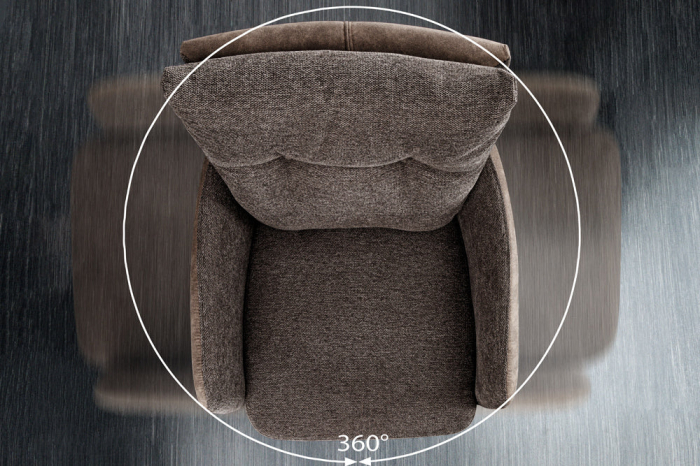 Scaun bar rotative BIG GEORGE din catifea taupe  [8]