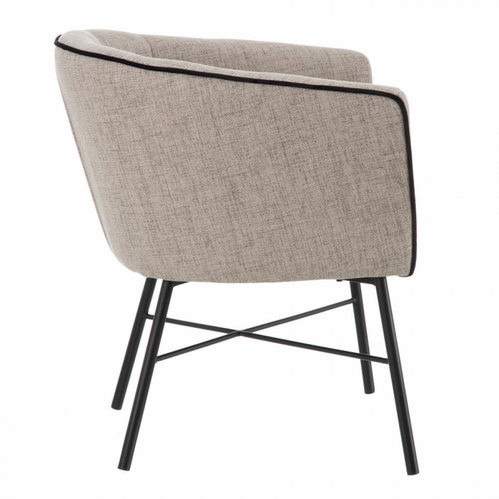 Scaun cu tapițerie din țesătură structurală și metal 69 X 60 X 75 CM [4]