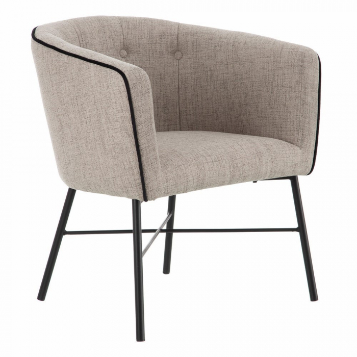 Scaun cu tapițerie din țesătură structurală și metal 69 X 60 X 75 CM [1]