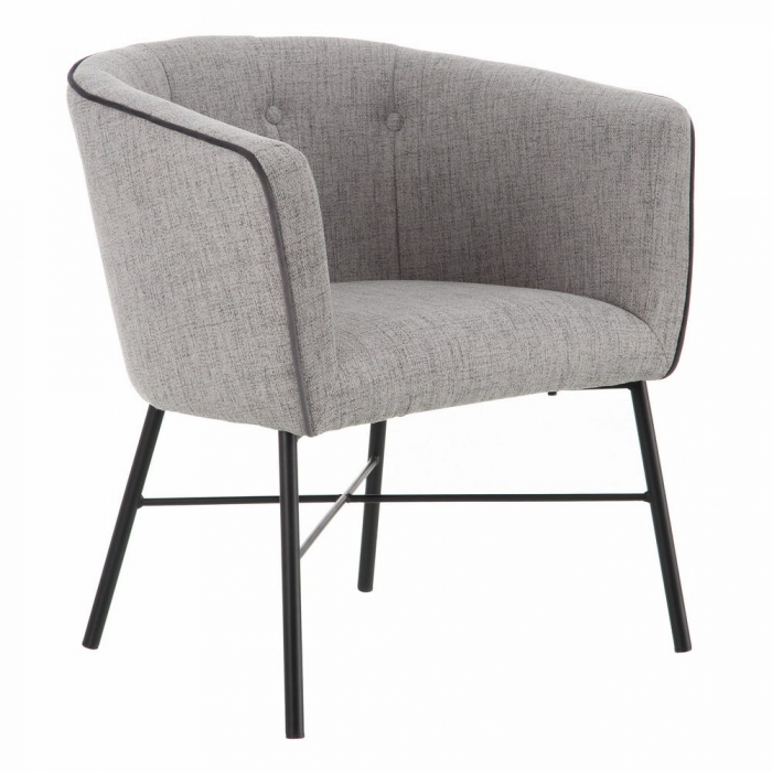 Scaun cu tapițerie din țesătură structurală și metal 69 X 60 X 75 CM [1]