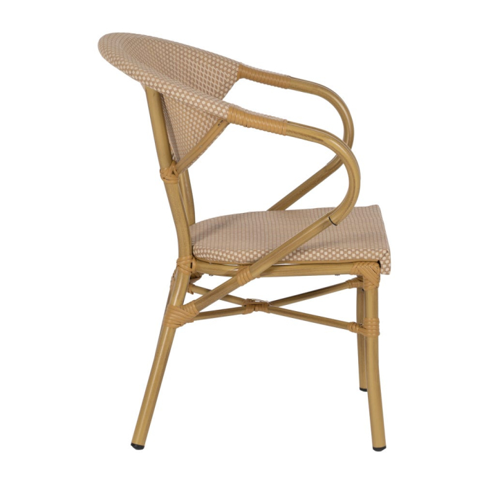 Scaun de exterior bej din aluminiu și textilena 57 x 58,50 x 82 cm [4]