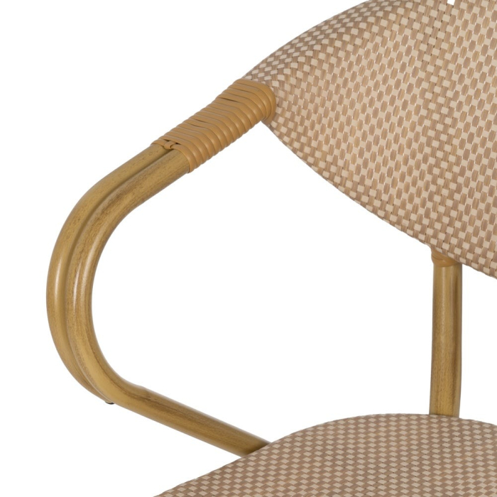Scaun de exterior bej din aluminiu și textilena 57 x 58,50 x 82 cm [7]