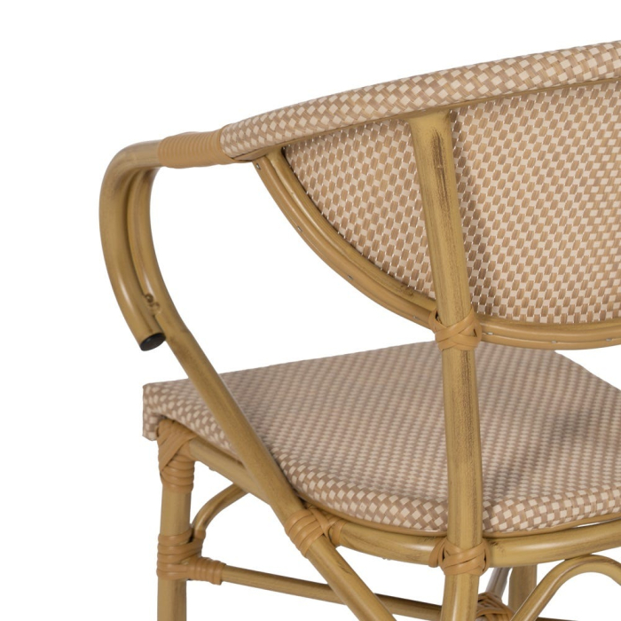 Scaun de exterior bej din aluminiu și textilena 57 x 58,50 x 82 cm [12]
