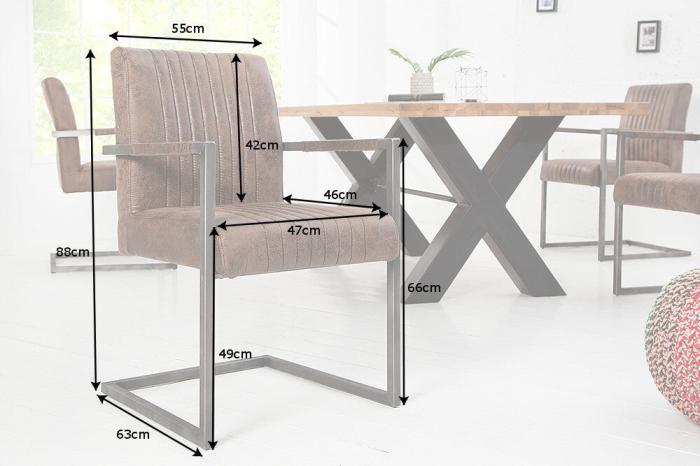 Scaun BIG ASTON din microfibra vintage maro [7]