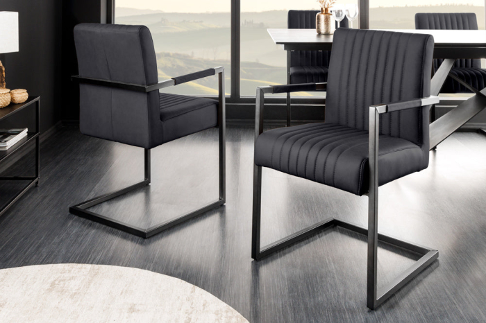 Scaun BIG ASTON din piele neagra [3]