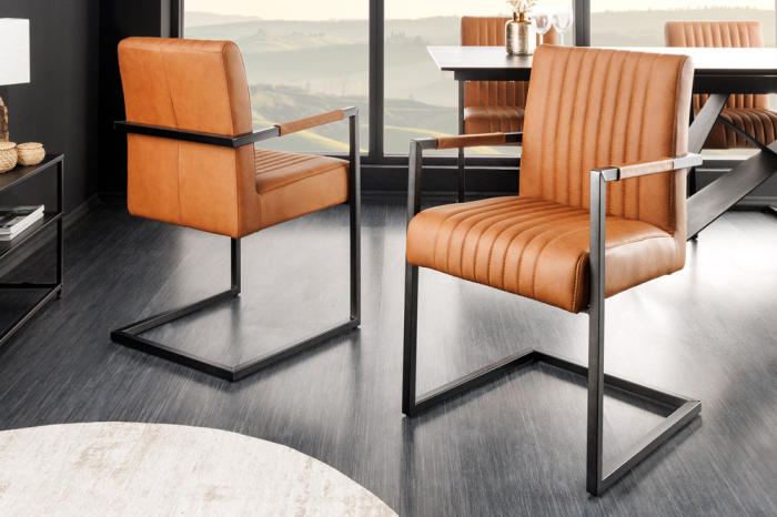 Scaun BIG ASTON din piele vintage cognac [3]