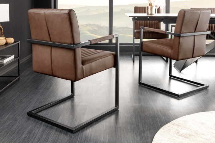 Scaun BIG ASTON din piele vintage maro [3]