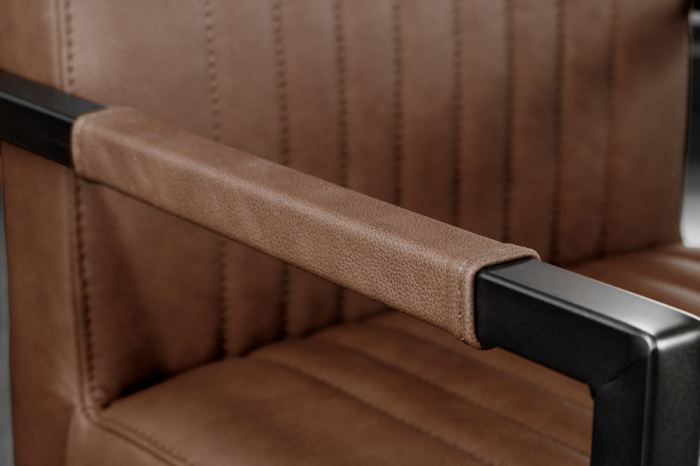 Scaun BIG ASTON din piele vintage maro [5]